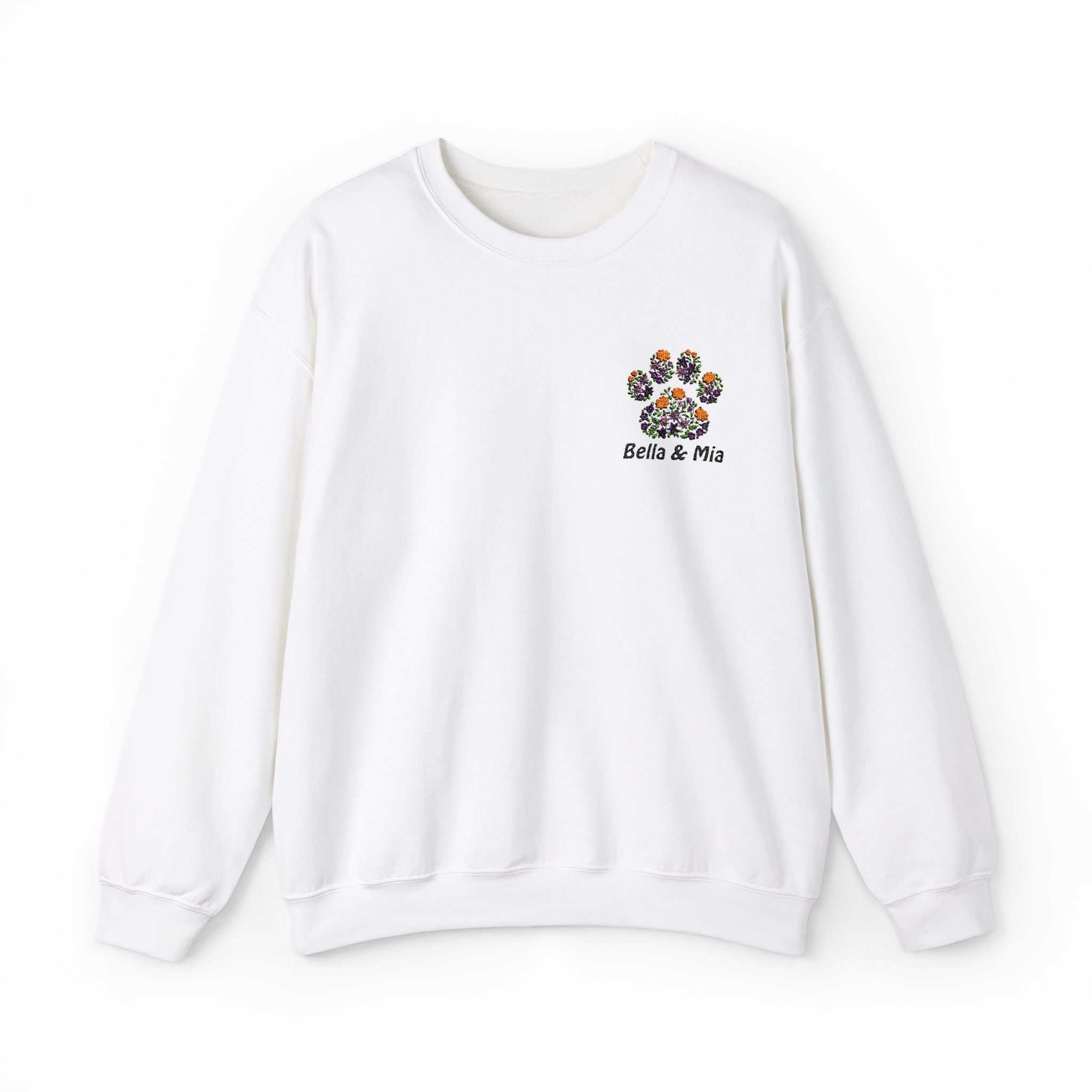 Floral Paw Embroidered Premium Sweatshirt