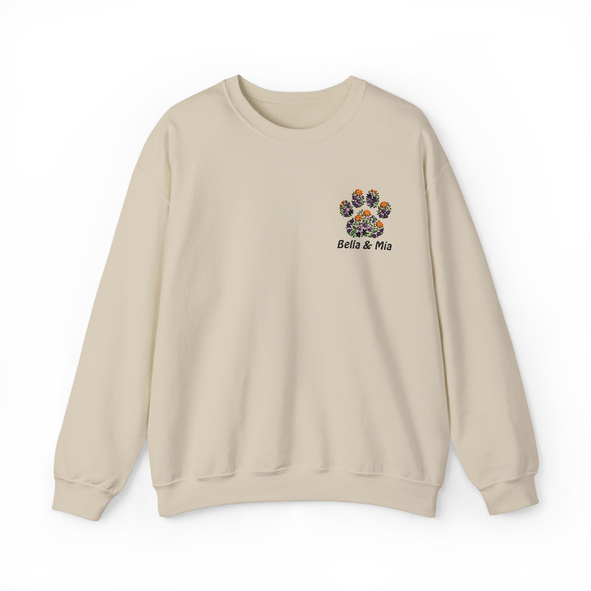 Floral Paw Embroidered Premium Sweatshirt